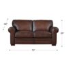 Brookfield - Leather Loveseat - Caramel - Image 5