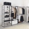 Fiona - Freestanding Walk In Wood Closet System With Metal Frame Melamine - White - Image 8