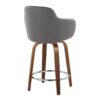 Boyne - Contemporary Fixed Height Counter Stool With Swivel With Round Footrest (Set of 2) - Walnut / Gray - Image 4