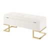 Midas - Contemporary / Glam Storage Bench - Gold / White - Image 4