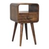 Mini Curve Open Nightstand, 1 Drawer - Natural - Image 2