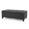 Contemporary Storage Ottoman With Tufted Top - Dark Gray - Image 8
