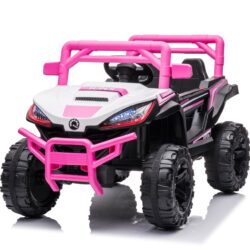 12V7A*1 30W*4 One Button Start, Forward And Backward, High And Low Speed, Music, Front Light, Power Display, Two Doors Can Open, 2.4G R / C, Seat Belt Four Wheel Absorber Kids Ride On Car - Pink