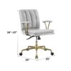 Damir - Vintage Top Grain Leather Office Chair - Antique White / Vintage - Image 8