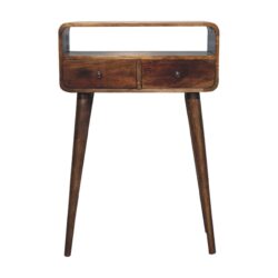 Mini Curved Console, 2 Drawer - Natural