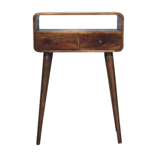 Mini Curved Console, 2 Drawer - Natural