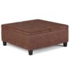 Ellis - Coffee Table Storage Ottoman - Distressed Saddle Brown - Image 4