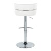 Cinch - Contemporary Adjustable Barstool With Swivel With Rounded T Footrest (Set of 2) - Chrome / White - Image 5