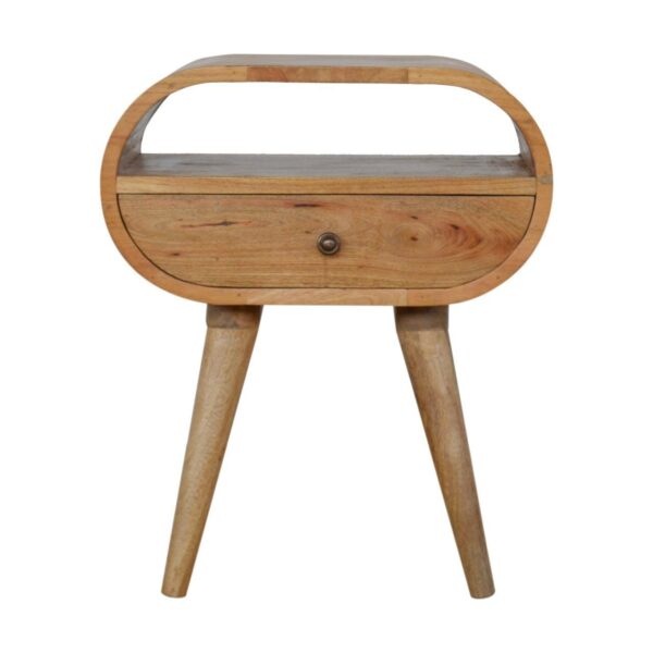 Circular Open Slot Nightstand - Oak