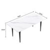 70.87" Modern Artificial Stone White Straight Edge Black Metal Leg Dining Table, Can Accommodate 6-8 People - White / Black - Image 12