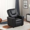 Marisa - Leather Kids Recliner Chair With Cupholder - Black - Image 4