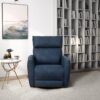 Carson - Swivel Glider Suede Recliner Chair - Midnight Blue - Image 3
