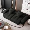 Modern Oversized Modular Sectional Sofa With 2 Chaise Lounge And 2 Armrest, Sparkling Chenille Fabric Soft Cushion Sofa With 4 Pillows, 4 Pieces Diy Combination Tufted Sofa, No Assembly Required - Black - Image 9