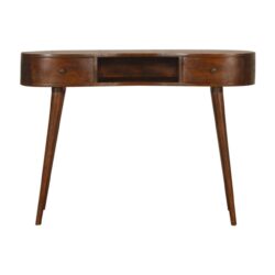 Wave Writing Desk, 2 Drawer - Chestnut