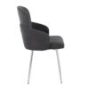 Dahlia - Contemporary Dining Chair (Set of 2) - Gray / Chrome - Image 3
