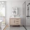 20 X 28" Bathroom Medicine Cabinet With Mirror Wall Mounted LED Bathroom Mirror Cabinet With Lights, Anti-Fog, Waterproof, Dimmable, 3000K~6000K, Single Door, Touch Swich, Storage Shelves - Silver - Image 2