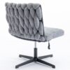 Armless Office Desk Chair No Wheels - Gray - Image 6