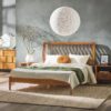 Mid-Century Modern Solid Wood Queen Spindle Bed - Caramel - Image 4