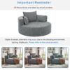 360° Swivel Chair Accent Barrel Chair Swivel Round Sofa Chair With 3 Removable Pillows For Living Room, Office And Hotel - Gray - Image 8