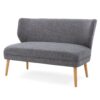 Classic Upholstered Loveseat With Curved Backrest - Gray - Image 3