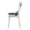 2 Pieces Set Dining Side Chair Rustic Modern Farmhouse Design Retro Design With Metal X Design - Antique Dark Oak / Antique White - Image 2