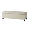 Glouster - Storage Ottoman With Leather Upholstery - Ivory - Image 10