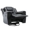360° swivel And Rocking Home Theater Recliner Manual Recliner Chair With Wide Armrest For Living Room - Black - Image 13