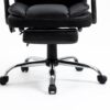 Massage Reclining Office Chair With Footrest, High Back Computer Chair Home Desk Ergonomic Executive Office Chair With Armrests, Adjustable Height - Black - Image 7