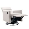 Modern Upholstered Rocker Nursery Chair Plush Seating Glider Swivel Recliner Chair - Tan - Image 14