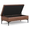 Rebecca - Large Coffee Table Storage Ottoman With Lift Up Lid - Brown - Image 3