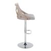 Charlotte - Farmhouse Adjustable Height Barstool With Swivel Rounded Rectangle Footrest (Set of 2) - Chrome / Light Gray - Image 3