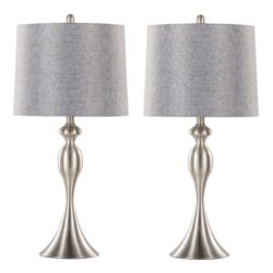 Ashland - Contemporary Table Lamp (Set of 2) - Nickel / Gray