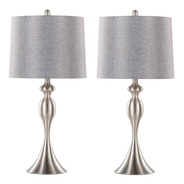 Ashland - Contemporary Table Lamp (Set of 2) - Nickel / Gray