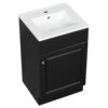 20" Bathroom Vanity With Sink, Freestanding Cabinet With Door Shelf And Adjustable Shelf, And Ceramic Construction - Black - Image 14