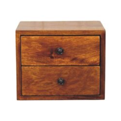 Solis - 2 Drawer Wall Mounted Nightstand - Brown