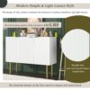 Modern Simple & Luxury Style Sideboard Particle Board & Board Cabinet With Gold Metal Legs & Handles, Adjustable Shelves For Living Room, Dining Room - White - Image 4