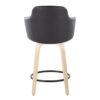 Boyne - Contemporary Fixed Height Counter Stool With Swivel Round Footrest (Set of 2) - Natural / Black - Image 5