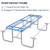 Expanded Metal Rectangular Picnic Table - Blue - Image 5