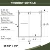 Frameless Shower Door, Sliding Shower Door, Premium 5 / 16" (8Mm) Thick Tempered Glass Shower Enclosure With Towel Bar, Double Side Easy Clean Coat, Finished With Buffer - Brushed Nickel - Image 3