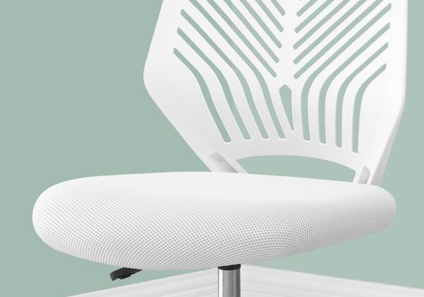 Office Chair, Adjustable Height, Swivel & Ergonomic, Contemporary And Modern - White