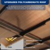10 X 12 Ft Wall Mounted Outdoor Pergola Gazebo, Heavy Duty Metal Awning With Roof - Gray - Image 5