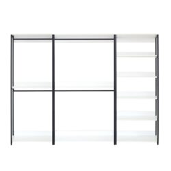Fiona - Freestanding 3 Tower System Walk In Closet With 7 Shelf Wood And Metal Frame - White