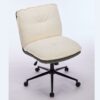 Oversize Seat Cirss Cross Chair With Wheels, Elegant Design Computer Chair, Adjustable Height 360 Degree Rolling Swivel Home Office Chair For Small Space, Dressing Room, Living Room - Dark Gray / White - Image 16