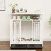 Wooden Dog Crate Furniture With Divider And Storage - White - Image 17