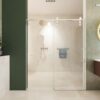 Frameless Shower Door, Sliding Shower Door, Premium 5 / 16" (8Mm) Thick Tempered Glass Shower Enclosure With Towel Bar, Double Side Easy Clean Coat, Finished With Buffer - Brushed Nickel - Image 15