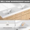 72" Freestanding Bathroom Vanity With Double Resin Sink Plywood Construction - Oak - Image 7