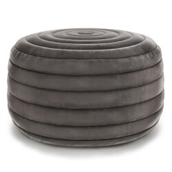 Vivienne - Round Pouf - Gray