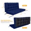 Outdoor Swing Seat Cushions Replacement, 2 3 Seater Waterproof Thicken Washable Pad - Navy Blue - Image 3