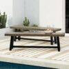 Cloud - Outdoor Bench With Acacia Wood Frame And Slat Panel Design (Set of 2) - Sandblast Gray / Black - Image 5