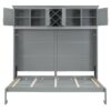 Queen Size Murphy Wall Bed With Top Cabinets & Wine Rack - Gray - Image 13